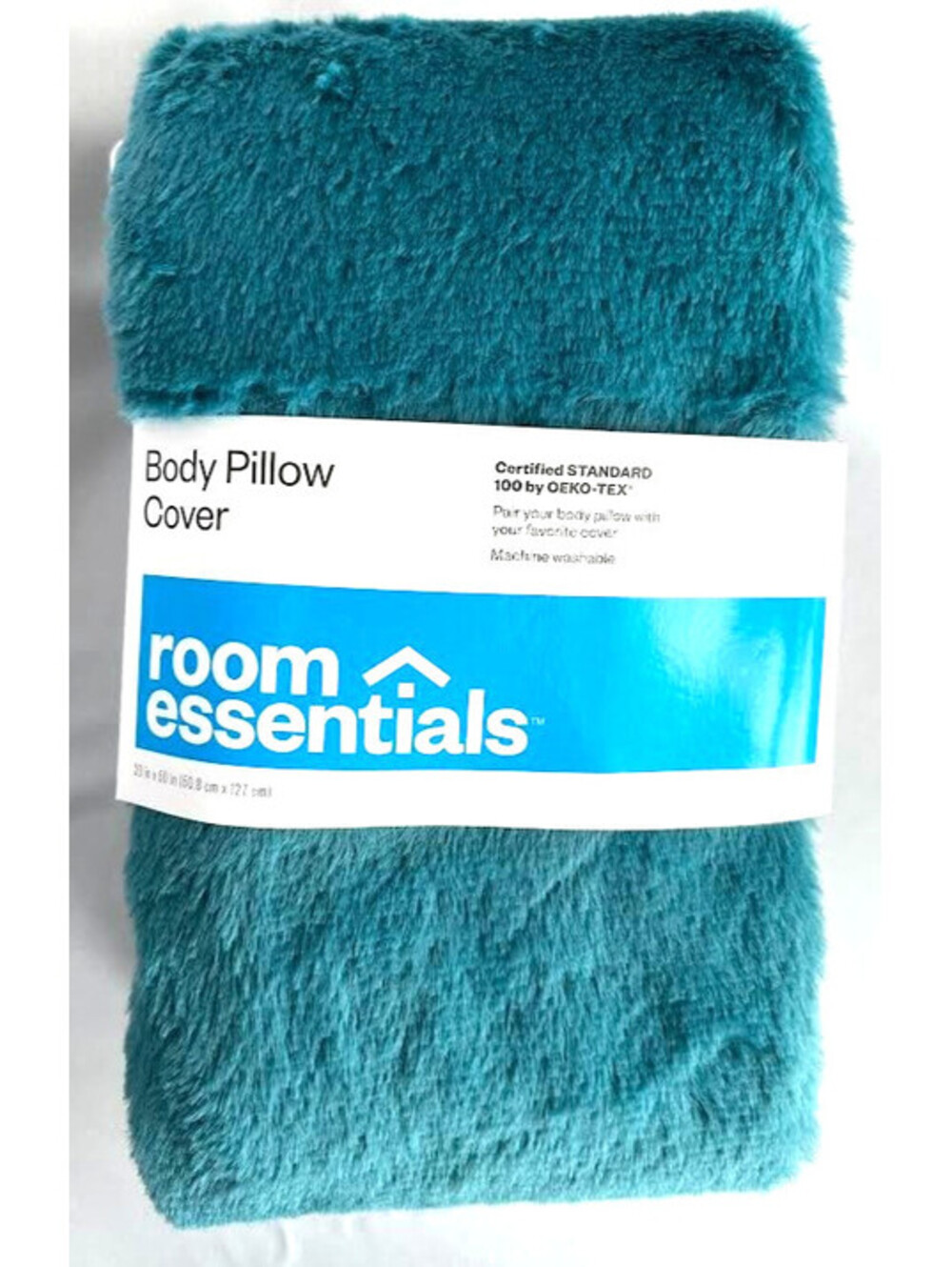 Body Pillow Cover-Room Essentials Super Soft Teal Faux Fur 20" x 50" *NEW*